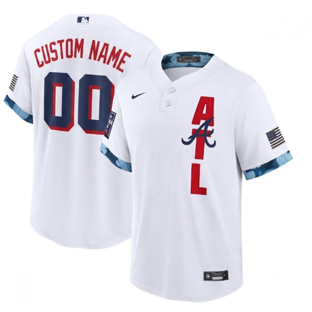 Custom Nike MLB 2021 ATL Atlanta Braves All Star Game AC Stitched White Jersey gallery