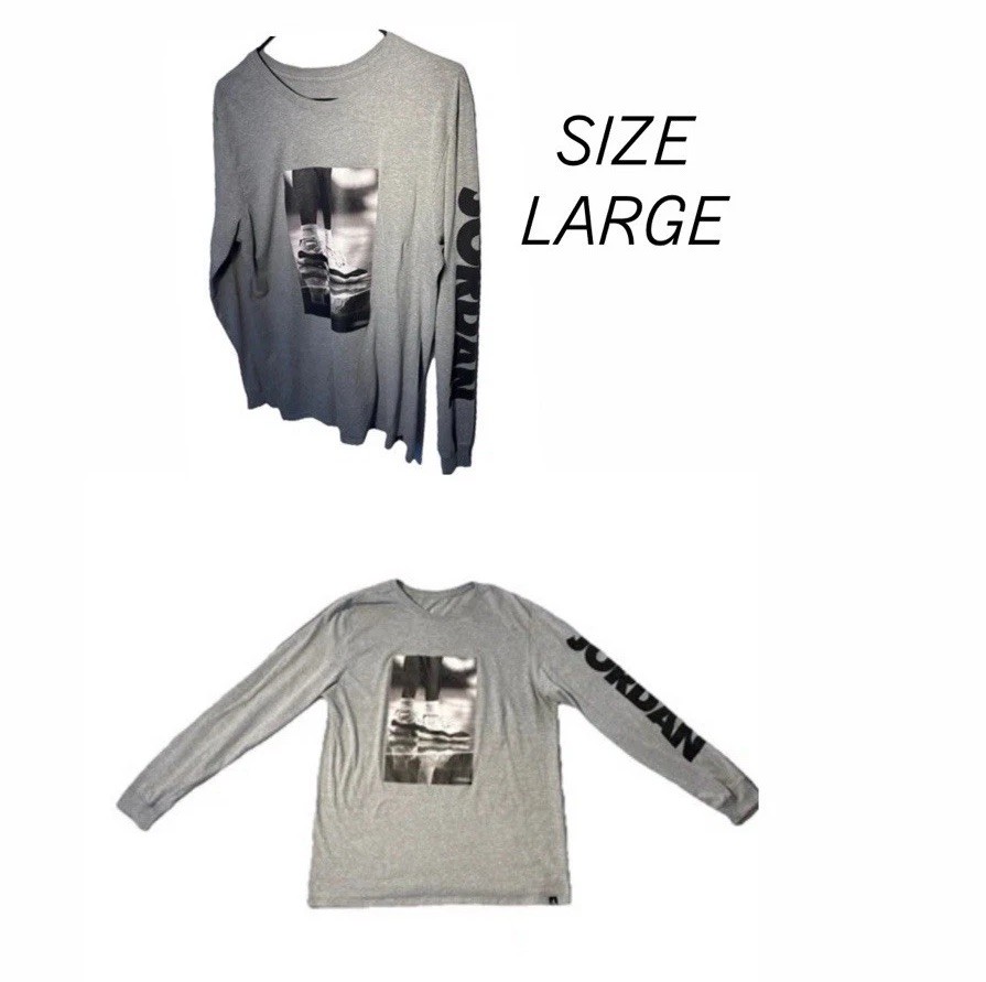 Jordan Nike Legacy AJ11 Men’s Concord Long Sleeve Gray Shirt Jumpman Y2K Sz L gallery