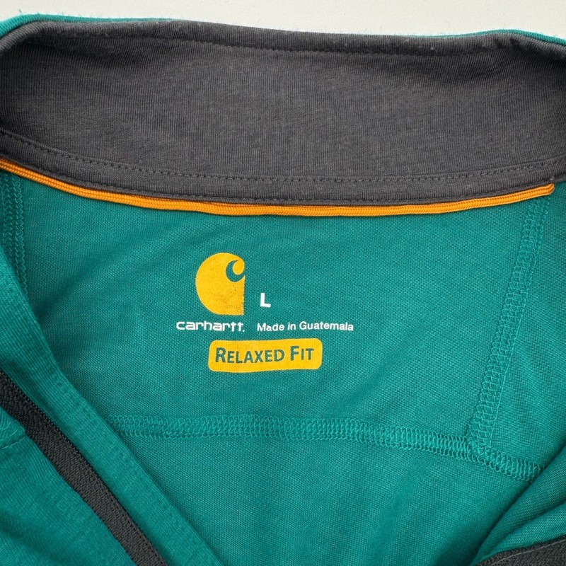 Carhartt Force Extremes Quarter Zip Pullover Mens Large Teal Green Relaxed Fit gallery