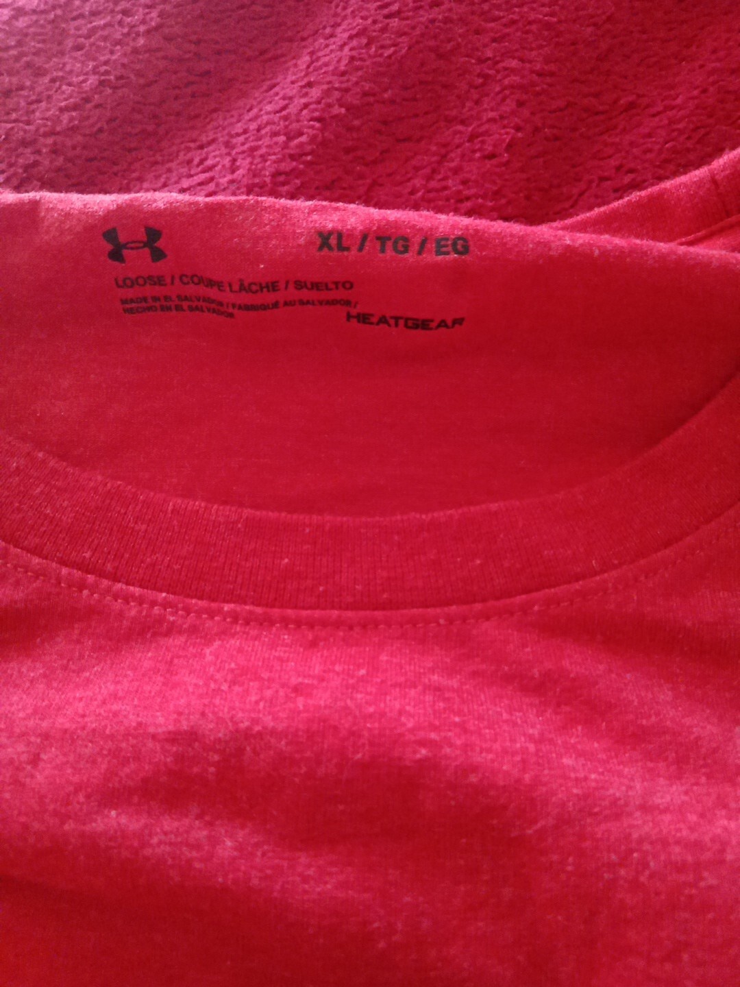 Under Armour Shirt Mens Large Red Camouflage Camo Print Long Sleeve Crew Neck gallery