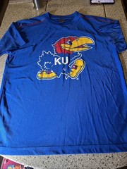 Pro Edge Size Large Men’s Multi Colored KU Pullover Shirt