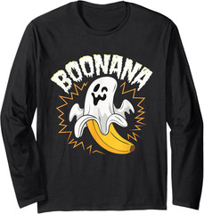 Boonana Cute Ghost Banana Funny Halloween Costume Unisex Long Sleeve Tshirt