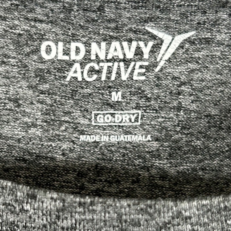 Old Navy Active Go-Dry Mens Medium Gray Heathered Short Sleeve Training Shirt gallery