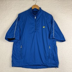 Masters Tech Windbreaker 1/4 Zip Shirt Short Sleeve Blue Mens Large