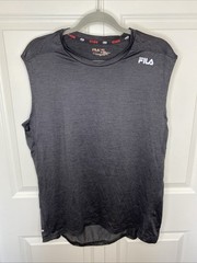 Fila Sport Performance Sleeveless Muscle Tank Provent Mesh Panels Black NWT