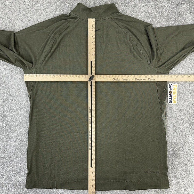 Nike Dri-FIT ADV Golf Pullover Mens Large Green 1/4 Zip Long Sleeve FD5833-325 gallery