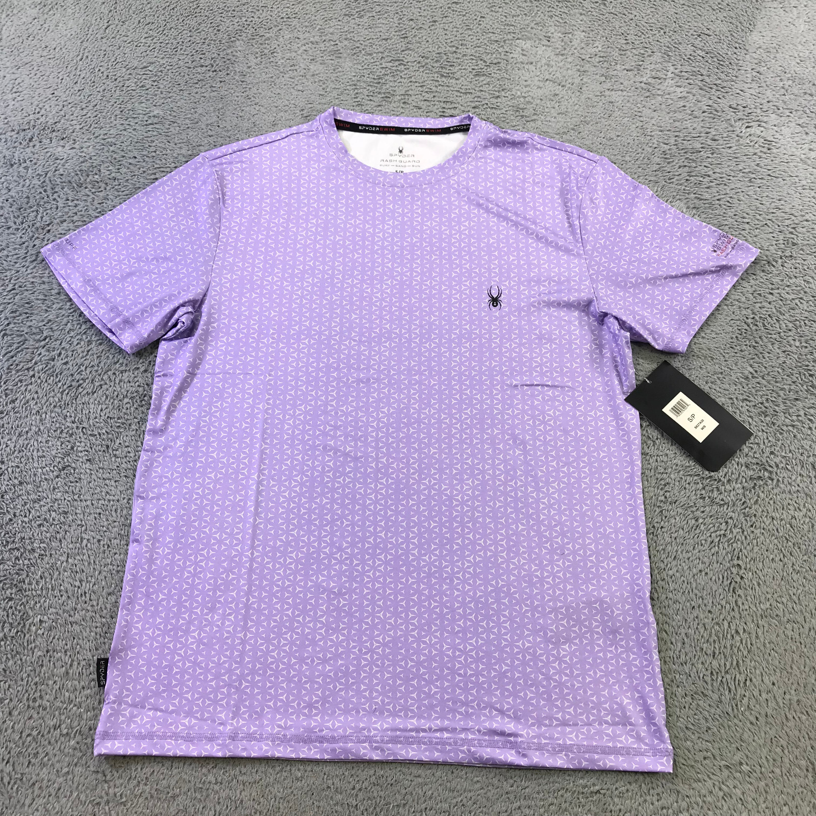Spyder Shirt Mens Small Swim Rash Guard Shirt Abstract UPF 30 Surf Purple gallery