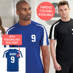Adult Personalised Contrast Football Sport T-Shirt Team Kit NAME & NUMBER Mens