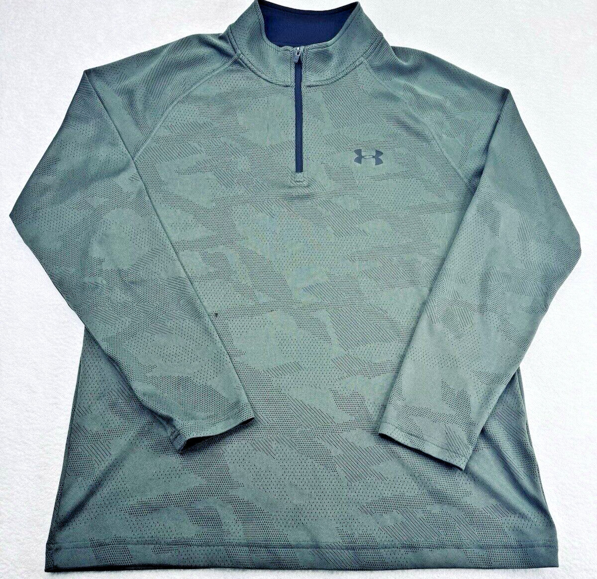 Under Armour 1/4 Zip Pullover Men M Green Camo Military LS READ gallery