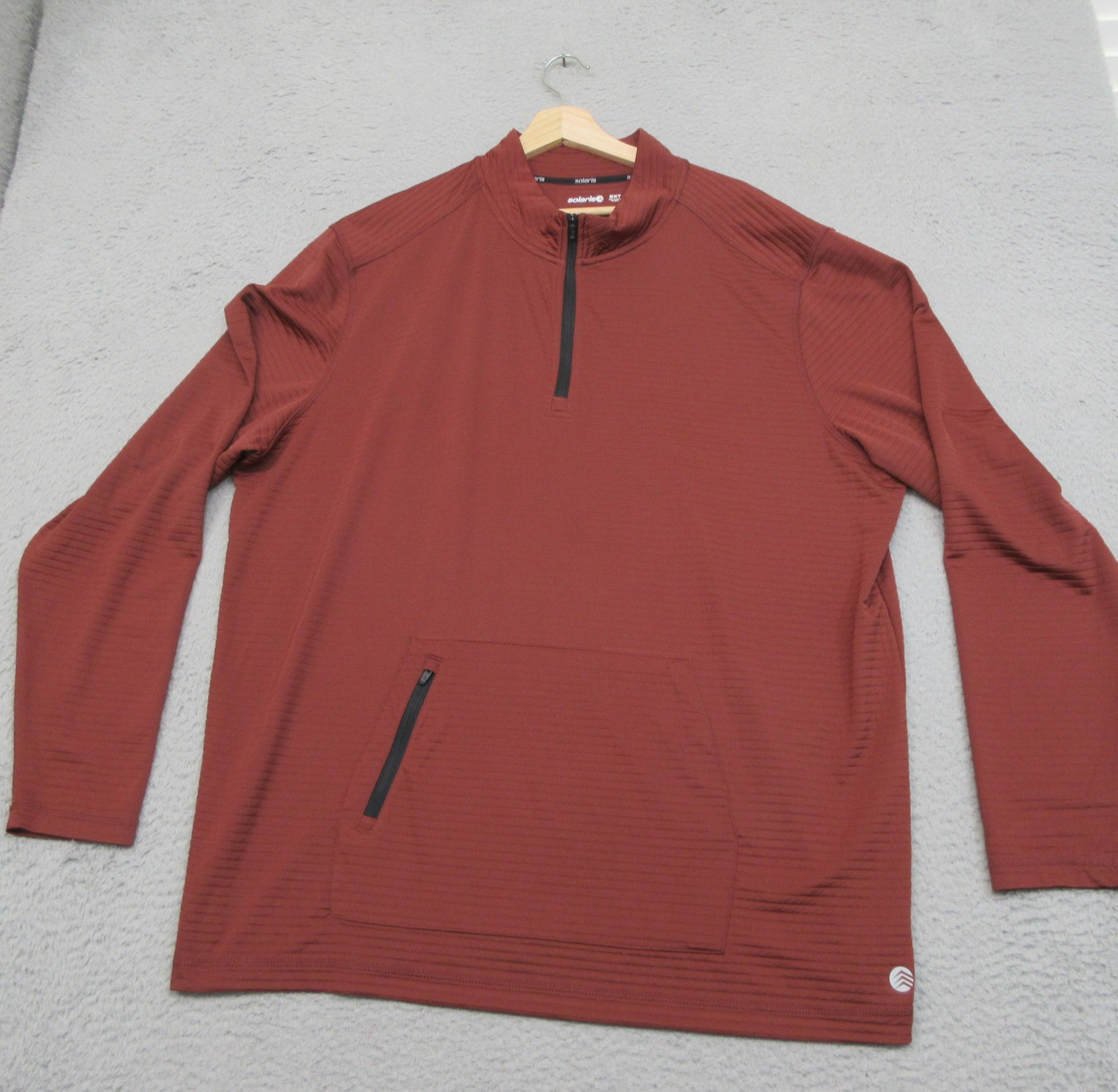Solaris 1/4 Zip Active Pullover Men 2XLT Rust Stretch Casual Performance Golf gallery