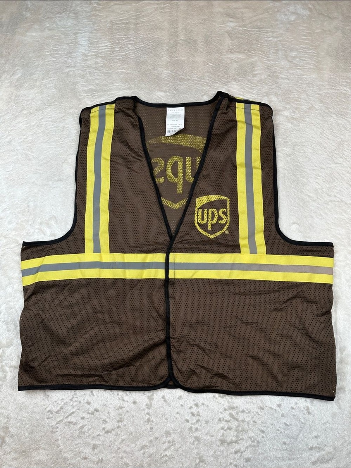 UPS Size M / L Brown High-Visibility Safety Tank Vest Reflective Stripes | Work gallery