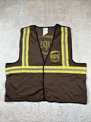 UPS Size M / L Brown High-Visibility Safety Tank Vest Reflective Stripes | Work