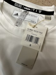 Adidas Mens Clima Tech Short Sleeve Tshirt Sz Small White Gym Running New