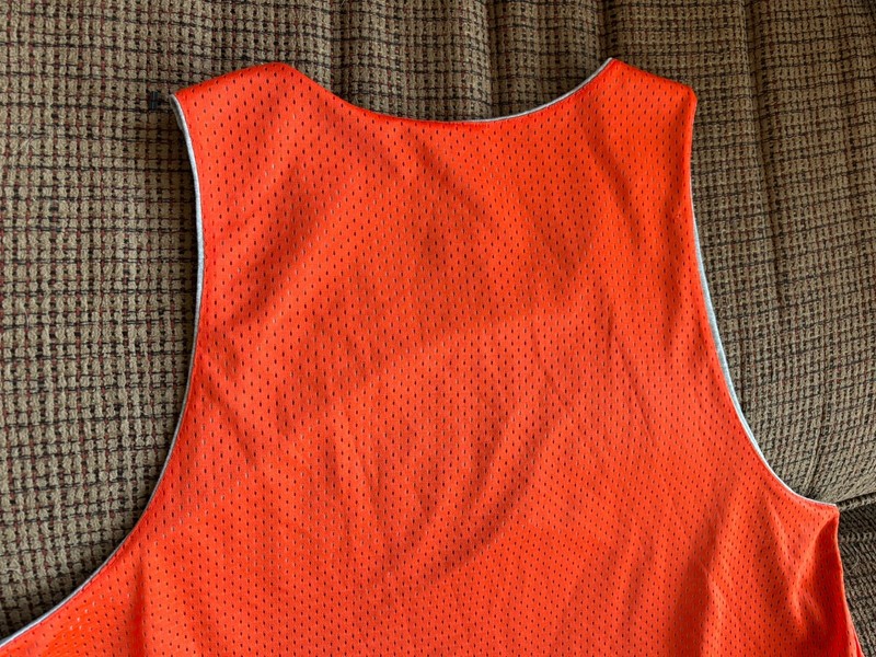 Nike Mens Standard Issue Reversible Mesh Tank Top RARE SAMPLE Orange Gray Lg New gallery