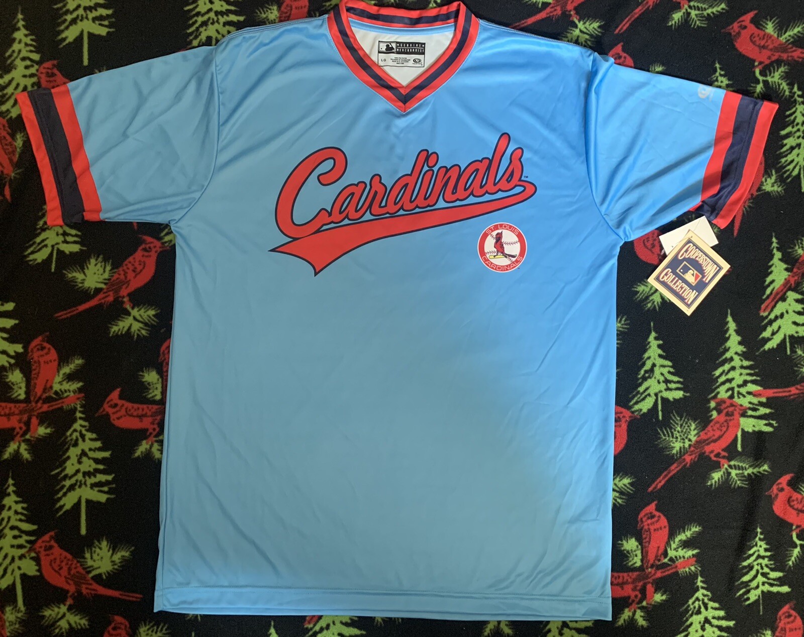 Vintage Style St. Louis Cardinals Cooperstown Official True Fan Jersey Sz L NWT gallery
