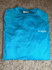 Men’s Columbia Deep Waves Turquoise Long Sleeve Sun Tee Shirt Large MSRP $40