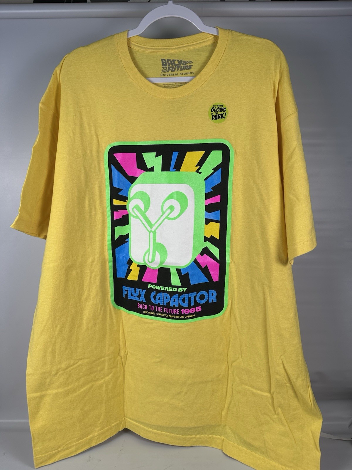 Back To The Future Flux Capacitor Shirt 2XL Universal Studios NWT Glow in Dark gallery