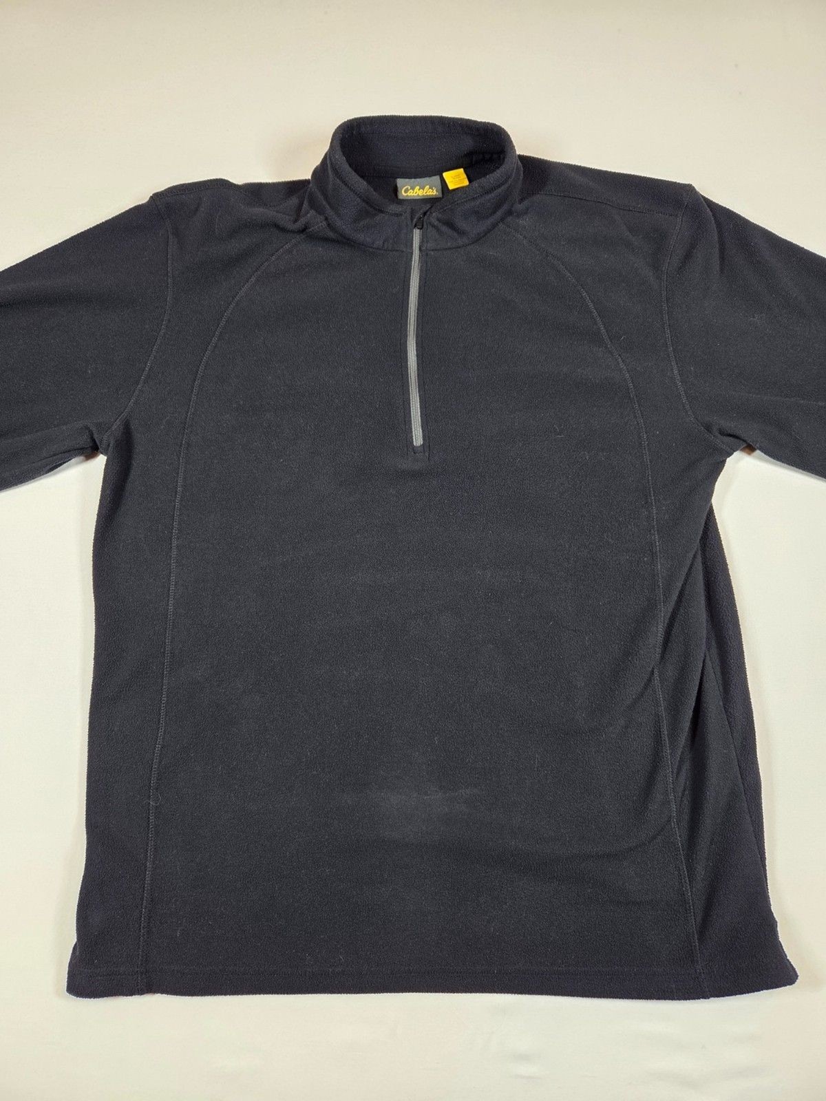 Cabela’s Men’s Large L Black Quarter Zip Fleece Pullover Sweater Hiking gallery