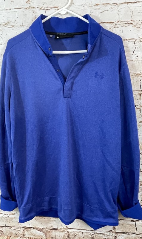 Under Armour GOLF pullover sweater fleece mens XL half snap SHIRT 1329832 storm gallery