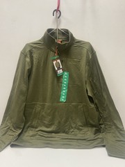 Merrell Pullover Mens Medium Green Fleece 1/4 Zip Mock Neck Hiking Outdoor Top