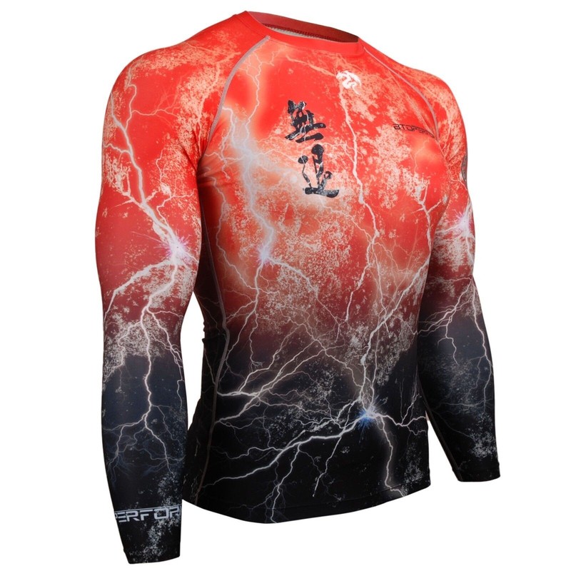 NO RETREAT -Red Compression Under Skin Tight Print Base layer Rash guard MMA Gym gallery