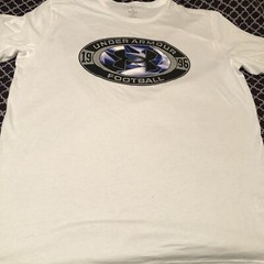 Under Armour Mens Football Iced Out White T-Shirt Sz 2XL Short Sleeve V22