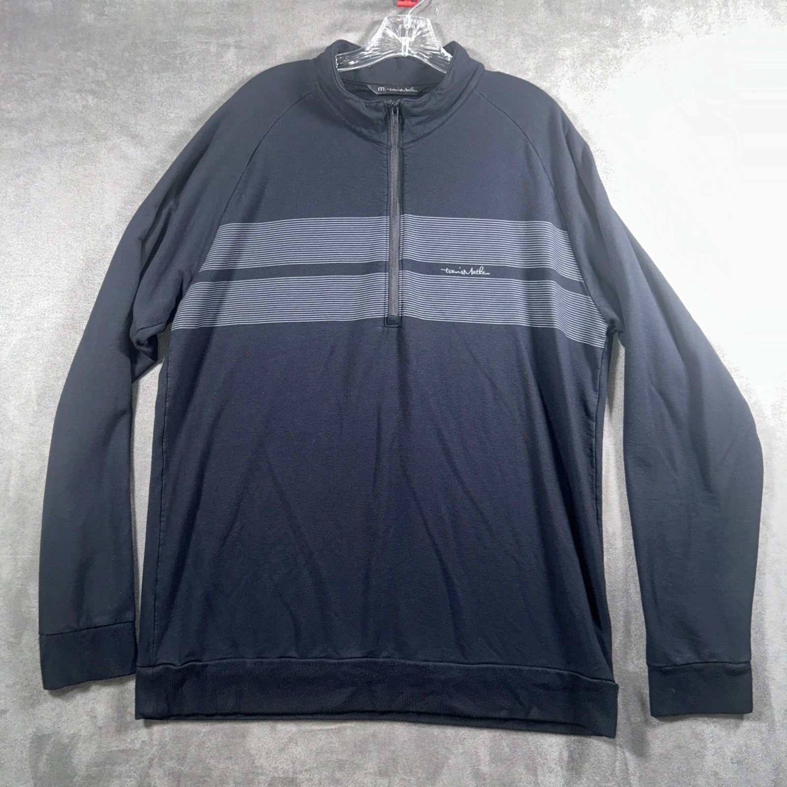 Travis Mathew 1/4 Zip Mens XL Black Pullover Shirt Performance Golf Stretch Soft gallery