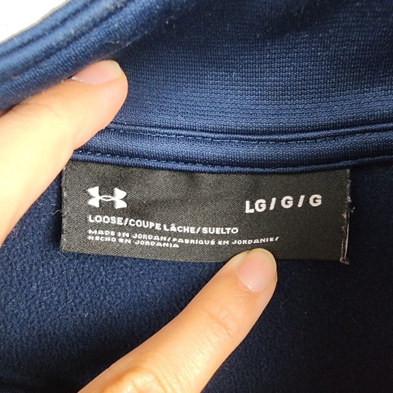 Under Armour Pullover Mens Large Blue Fleece Quarter Zip 1/4 Training Top Run gallery