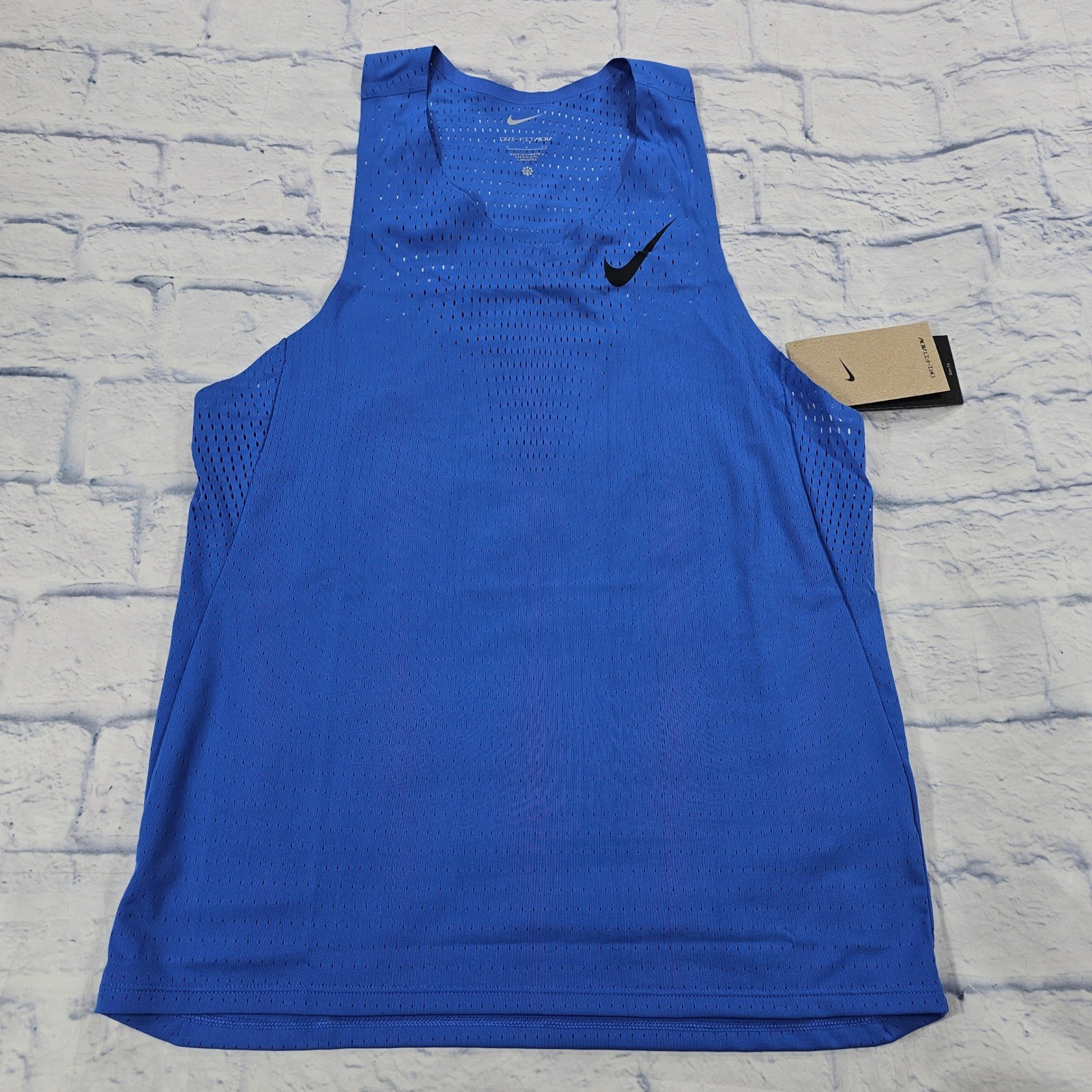 Nike Dri-FIT ADV Running Singlet Mens S Blue FN4231-411 Mesh Tank Top gallery