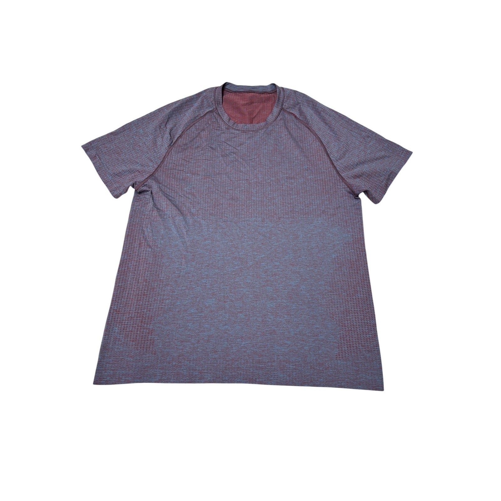 Lululemon Metal Vent Tech Short Sleeve Shirt Mens Medium Red Blue Heathered gallery