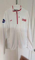 Under Armour Men’s NASA Navy Logo 1/4 Zip Pullover Loose Fit L White/Red