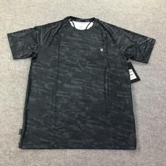 Spyder Rash Guard Shirt Mens Medium Black Camo Swim UPF 30 Quick Dry Athletic