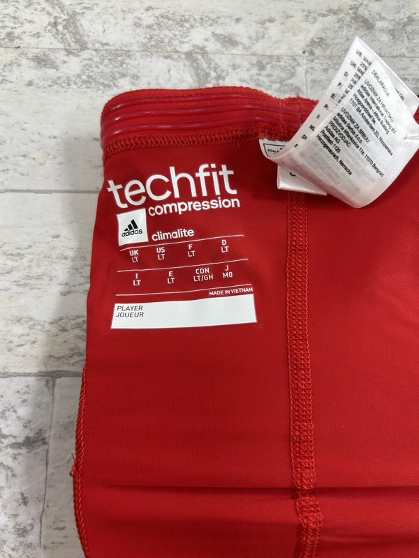 2 Red Adidas Techfit Climalite Sport Compression Padded Knee Sleeve Size LT gallery