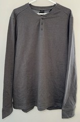 prAna Men’s Ronnie Henley II In Dark Iron Heather Gray – Size Large