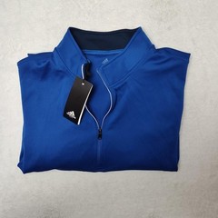 Adidas Shirt Men Large Blue 1/4 Zip Pullover Golf Sideline Soccer Tagless GM4868