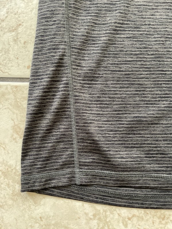 PrAna Hardesty Men's Short Sleeve Large Dark Rock Climbing Stripe T-Shirt Active gallery