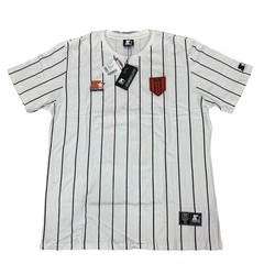 Starter Black Label Mojave Baseball Jersey Large Jeep Pinstripe Shirt NWT