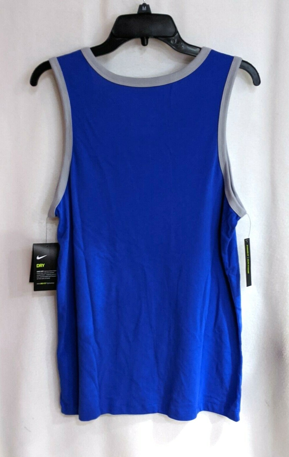 Nike Dry Men's Blue/Grey Dri Fit Cotton Basketball Tank (CT6119-480) Siz S/M/XL gallery