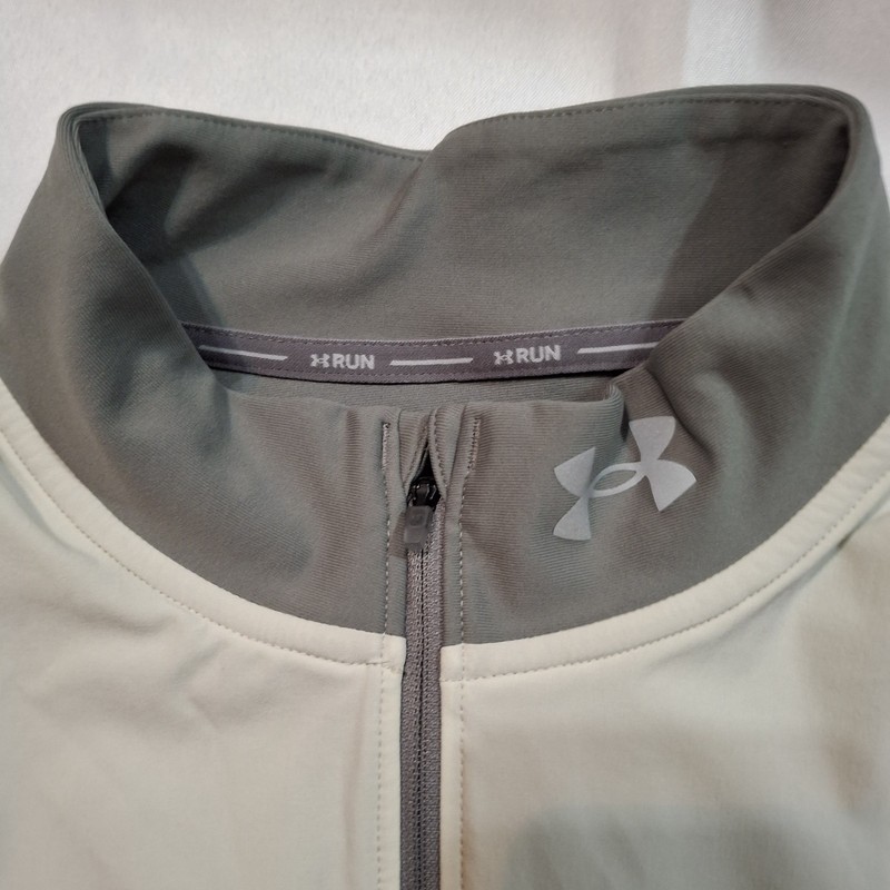 Under Armour Run 1/4 Zip Pullover Fitted Gray Running Jogging Stretch Mens XL gallery