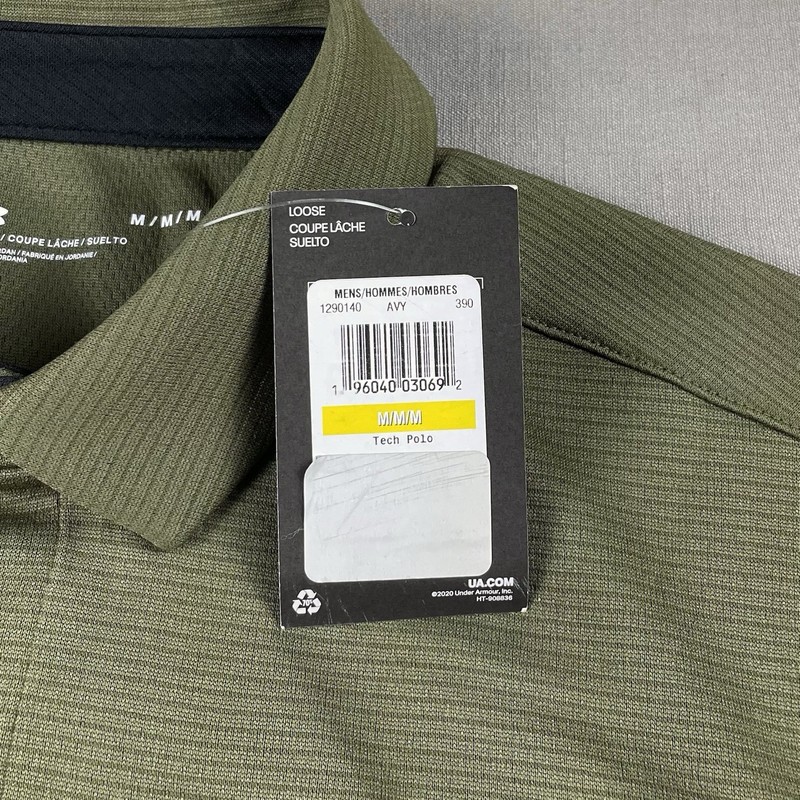 NWT Under Armour Shirt UA Tech Polo Men's M Loose Fit Green Performance Golf NEW gallery