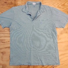 Johnnie-O Green Striped Soft Cotton Pocket Golf Polo Shirt Mens XL Lightweight