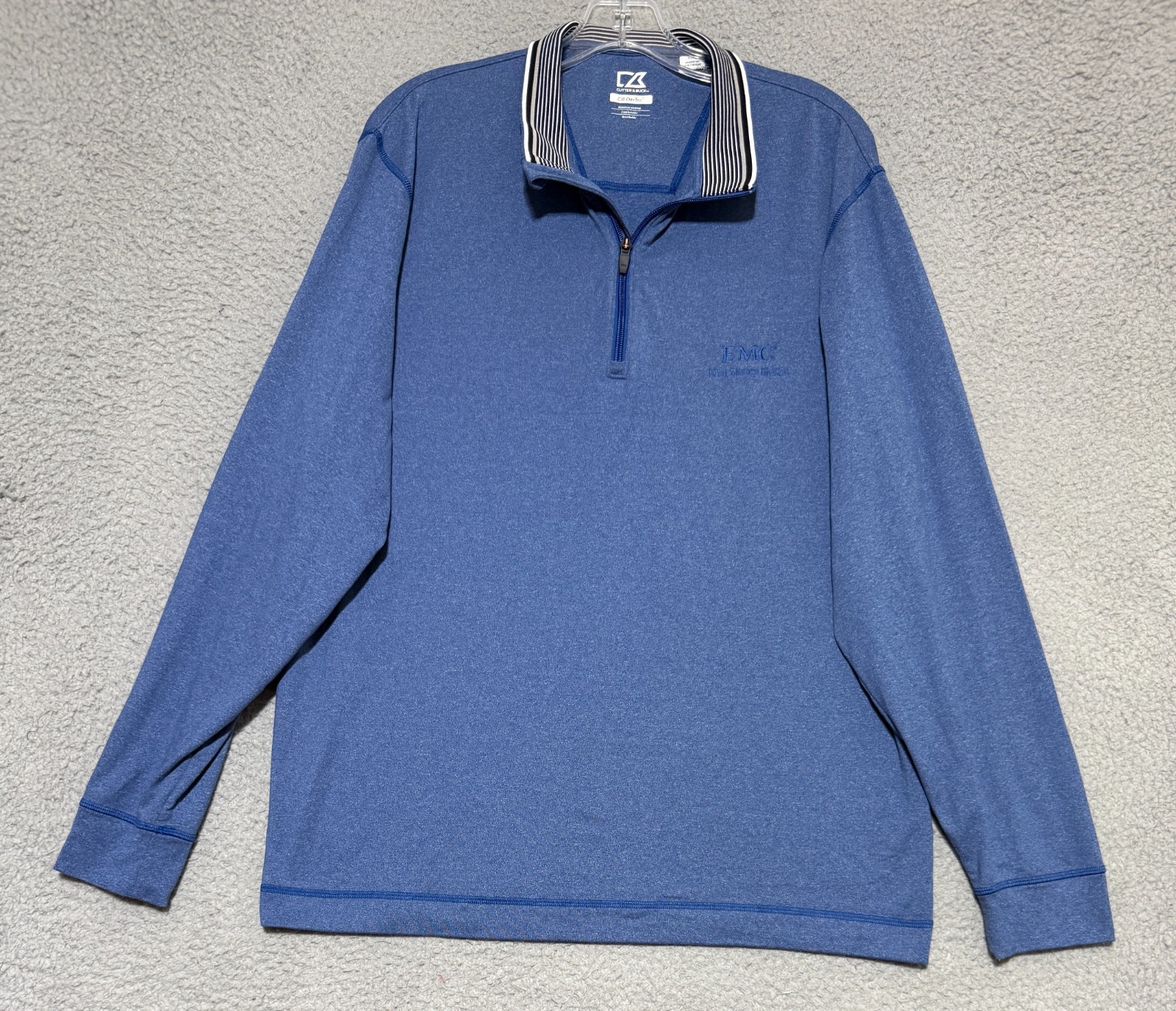 Cutter & Buck DryTec 1/4 Zip Pullover Mens Large Blue EMC Logo gallery