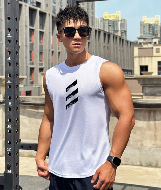 Thin Quick Dry Bodybuilding Tank Top Men Gym Fitness Sleeveless Shirt Male gallery