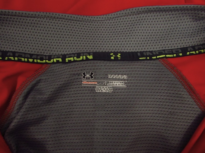 2011 Under Armour AllSeasons Gear Shirt Men L Orange/Gray 1/2 Zip Pullover Run gallery