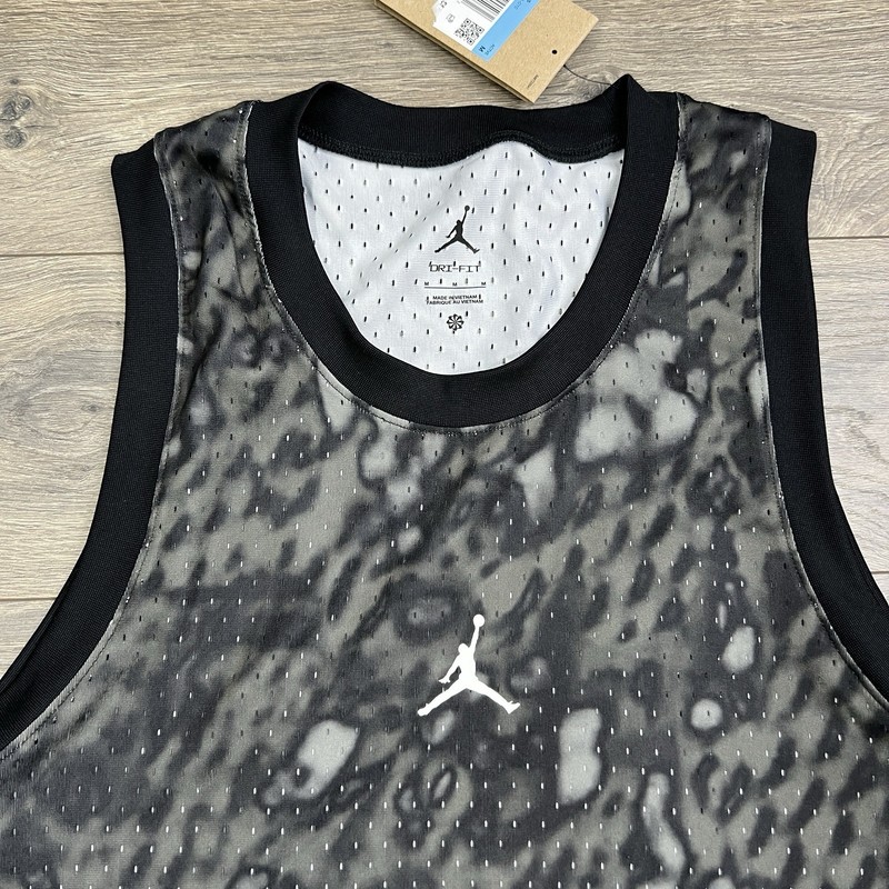 Jordan Basketball Jersey Tank Sz Medium Mens Black Dri Fit Sport Mesh $55 gallery