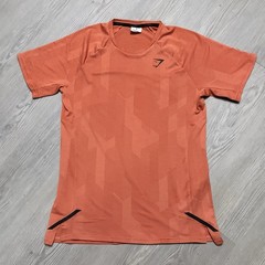 Gymshark Shirt Mens M Orange Apex Slim Crew Short Sleeve Performance Stretch Tee