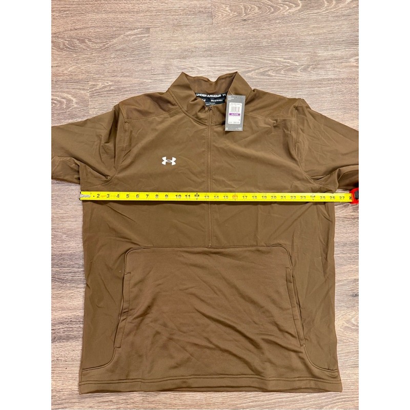 NWT Under Armour Motivate 2.0 1/2 Zip Pullover Shirt 2XL Brown Storm Golf gallery