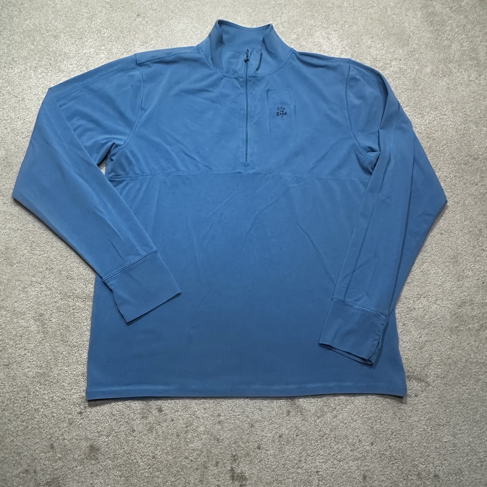 Life Is Good 1/4 Zip Pullover Mens Large Blue gallery