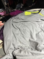 Tek Gear Mens Long Sleeve Athletic Long Sleve Grey Front Pocket Size L
