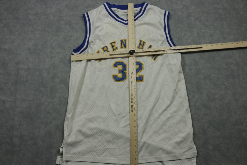Crenshaw Basketball Jersey Shirt Mens Large White Blue 32 Wright Throwback gallery